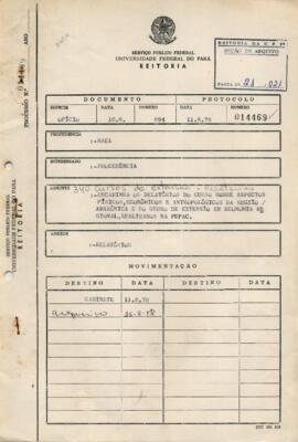 Processo de Encaminhamento de Relatórios de Atividades dos Cursos Realizados na Fundação Universidade Federal do Acre, 1978