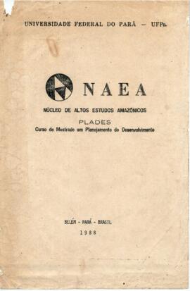 Relatório sobre o Curso de Mestrado em Planejamento do Desenvolvimento – PLADES, 1988