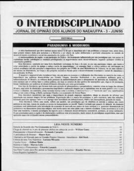 Jornal de opinião dos alunos do NAEA/UFPA “O interdisciplinado”