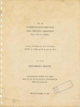 Relatório do Seminário e Debates: Interdisciplinaridade Nas Ciências Humanas, 1980